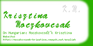 krisztina moczkovcsak business card